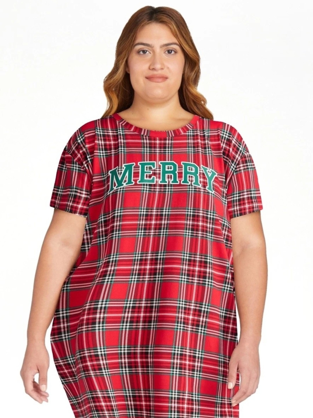 Merry Red Plaid Short Sleeve Sleepshirt (Set Of 2)